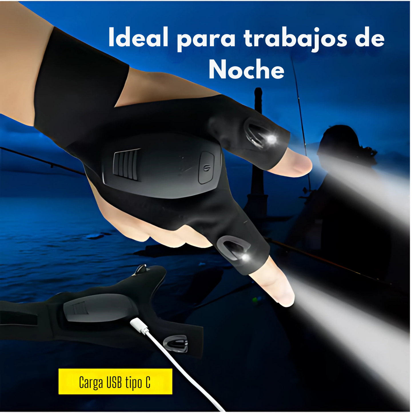 Par de Guantes con linterna LED