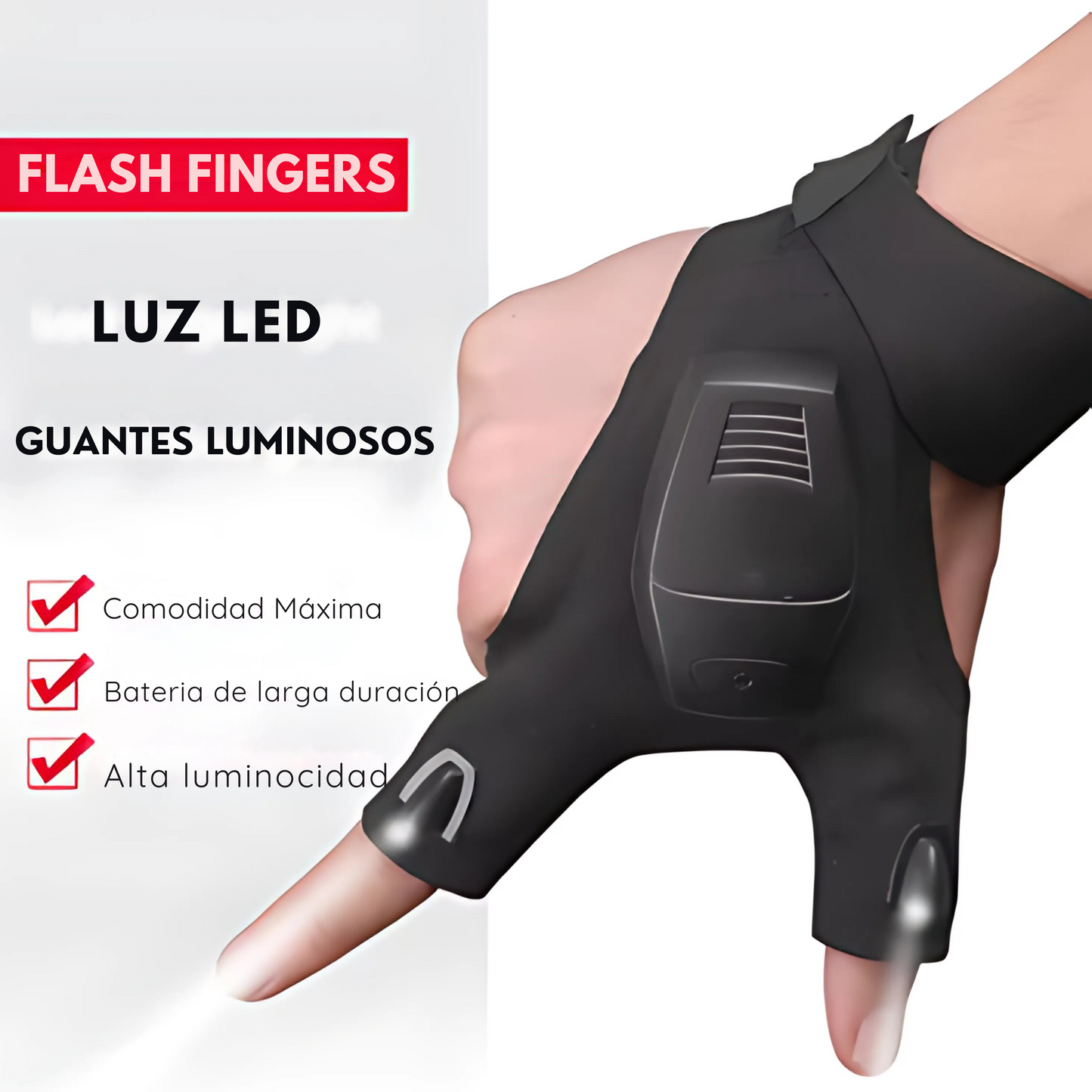 Par de Guantes con linterna LED